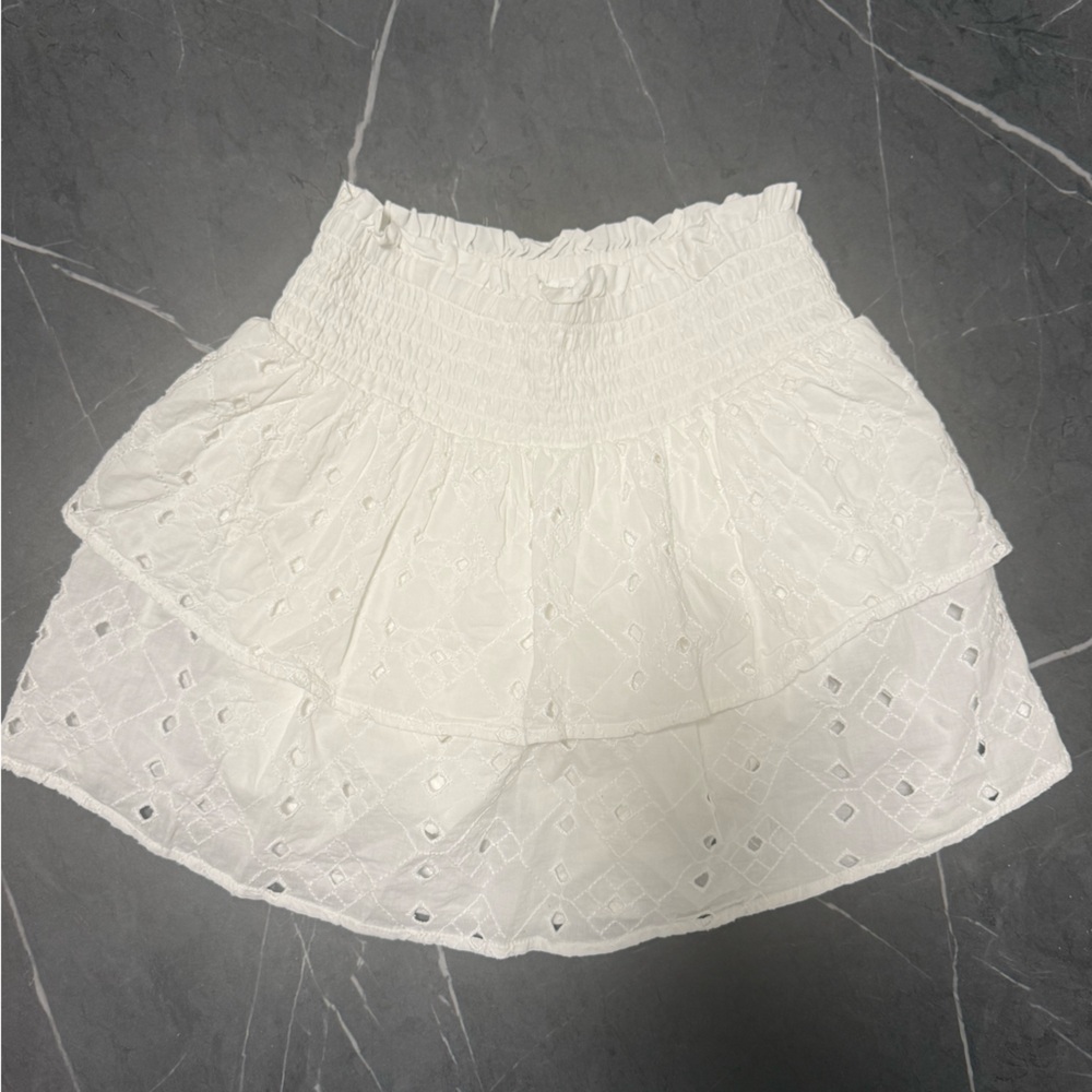 Abercrombie Kids White Eyelet Skater Skirt